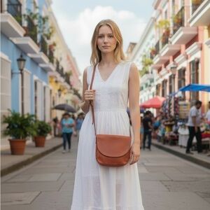 Margot New York "Adelle" Leather Zip-Flap Hobo Crossbody